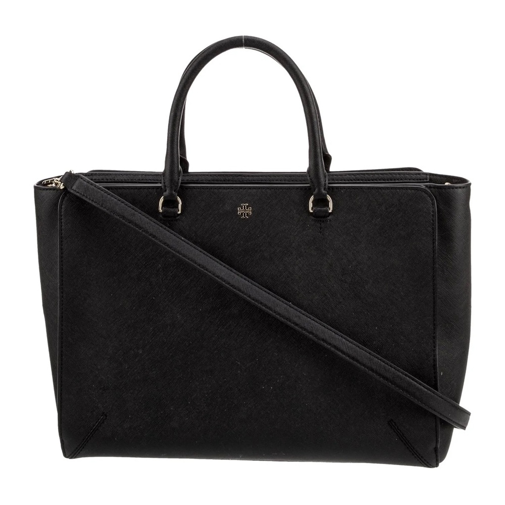 Tory Burch Robinson Saffiano Leather Large Zip-Top Tote Bag Black $595